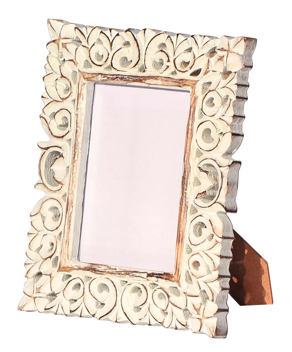 Buy 5x7 Inches White Shabby Chic Picture Frame in Bulk - Wholesale Hand Crafted Open-Work Art Wooden Photo Frame - Home & Office Decor