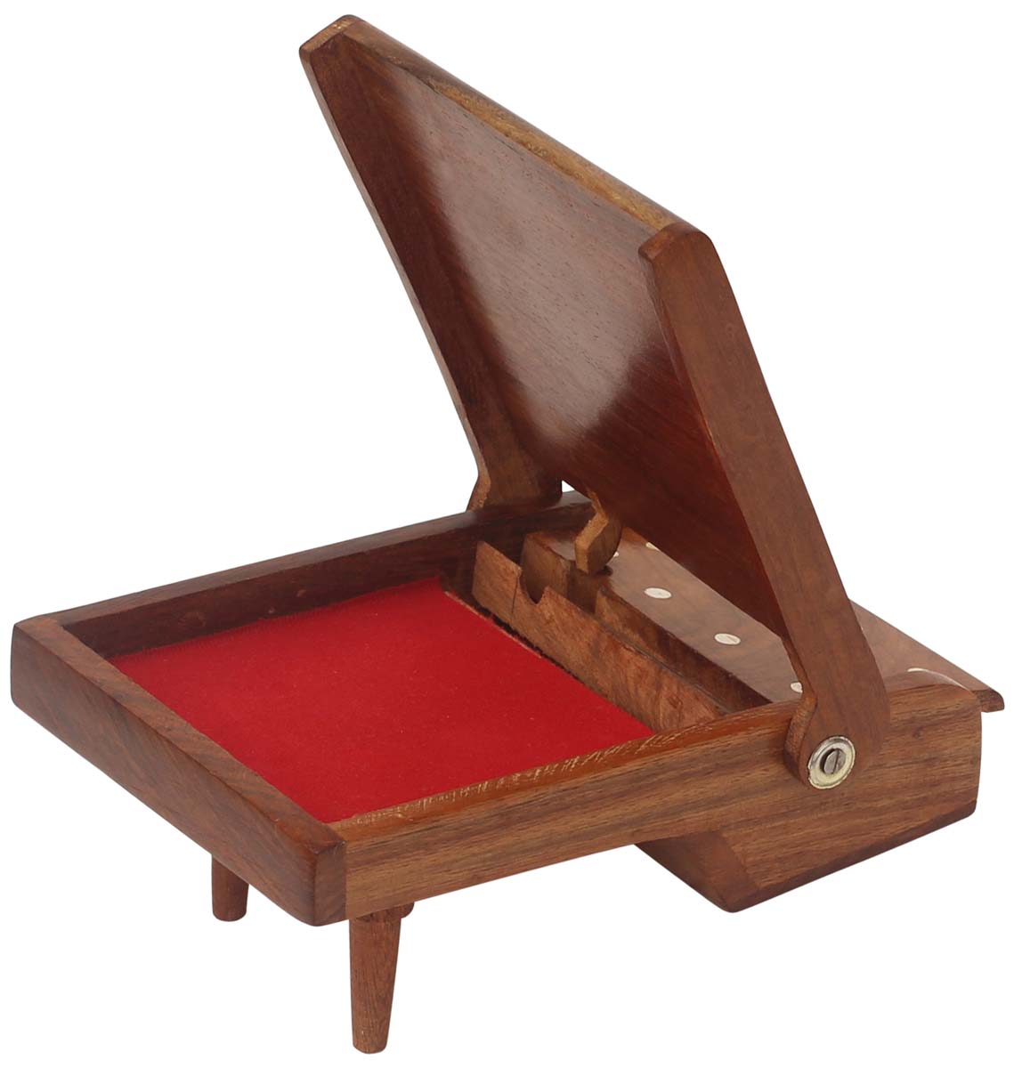Bulk Wholesale Hand-Carved Cigarette Stand / Holder / Box in Mango-Wood with Acrylic Inlay Work in Traditional-Look Motifs – Antique-Look Home / Décor / Utility Item from India – Gift for Smokers