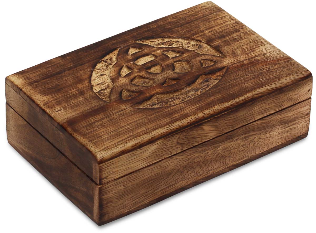Wholesale 6x4” Wooden Jewelry Box in Bulk - Handmade Rectangular Trinket Box with Intricate Abstract Pattern Carving on the Cover - Decorative Keepsake Boxes from India