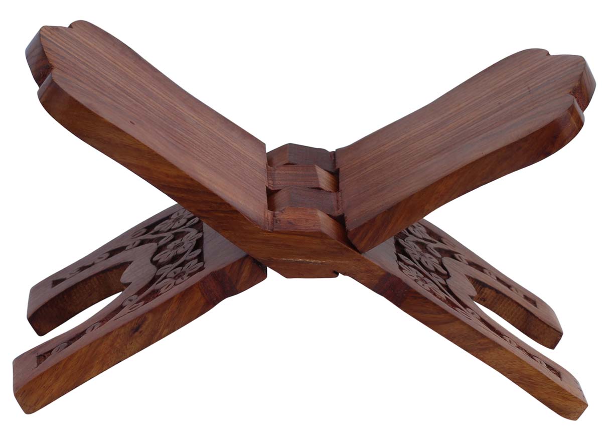 Bulk Wholesale Book-Stand in Wood – Hand-Carved 8.7” Reading Stand for Holy Books / Heavy Books – Home Essentials from India