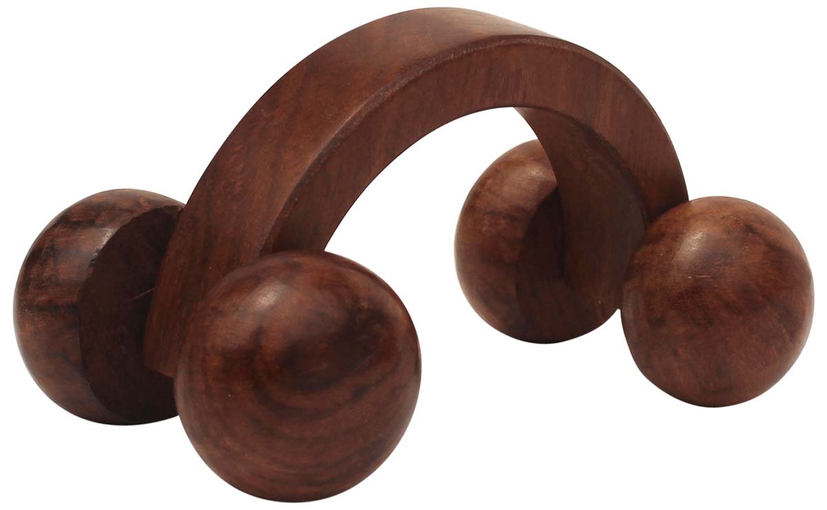 Bulk Wholesale Massage Roller in Wood – Hand-Carved 5.7” Wheel Massager for Back, Spine & Legs – Relaxing Massaging Tools from India