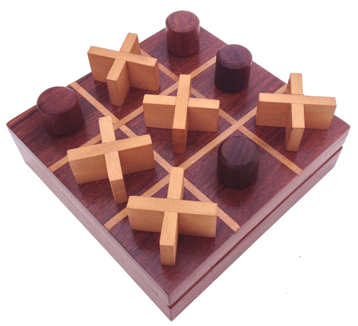 Wholesale Wooden Tic-Tac-Toe in Bulk - Handmade 5.5” Noughts & Crosses (Tick Tack Toe) in Wood from India - Kids Toys & Games