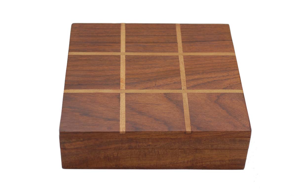 Wholesale Wooden Tic-Tac-Toe in Bulk - Handmade 5.5” Noughts & Crosses (Tick Tack Toe) in Wood from India - Kids Toys & Games