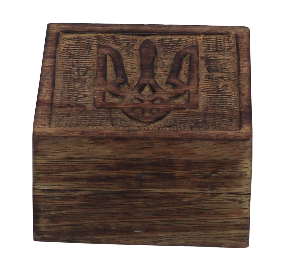 Wholesale 4” Square Wooden Jewelry Box in Bulk - Source Handmade Wood Jewelry Box/Trinket Box in Dark-Brown Color Decorated with Carving of Traditional-Look Motifs from India
