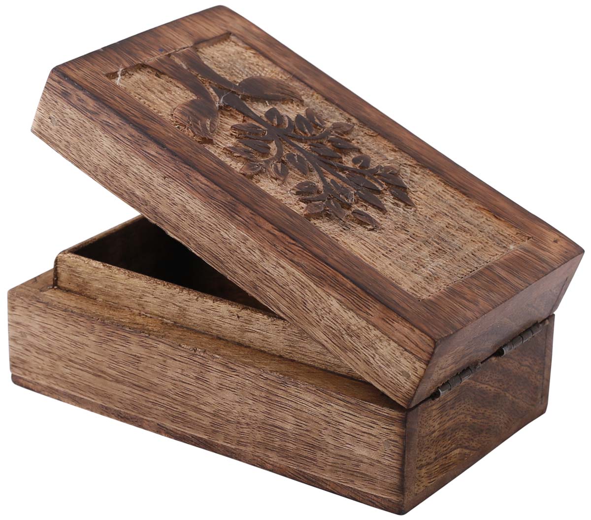 Wholesale Set of 3 Wooden Jewelry Box in Bulk - Source Handmade Wood Jewelry Box/Trinket Box with Intricate Carving in Tree Design from India