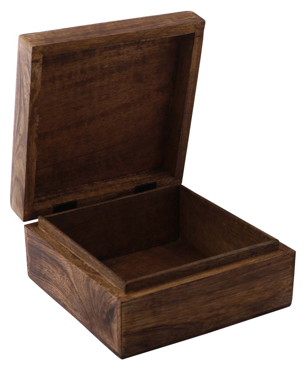 Bulk Buy Hand-Carved Wooden Jewelry Box - Wholesale Wood Jewelry Box/Trinket Box in Brown & White Color with Intricate Carving of ‘Mercedes Bus’ at the Top from India