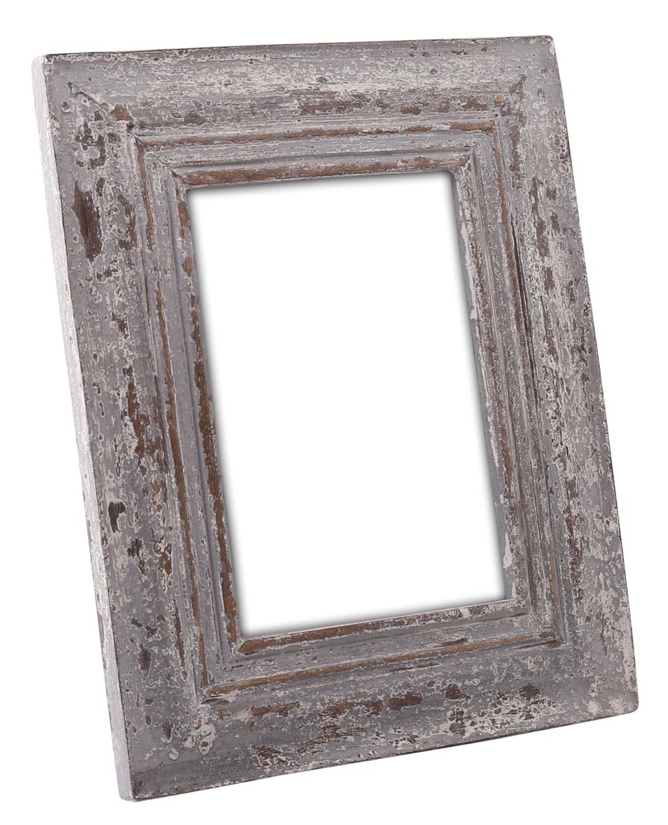 Wholesale Rectangular 5x7 Wood Photo/Picture Frame with Ribbed Pattern in Distressed Brown & Grey Color - Bulk Buy Handmade Photo Frame - Home Decor Picture Frame from India