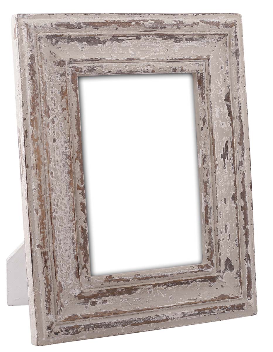 Bulk Buy Rectangular 5x7 Wood Photo/Picture Frame - Wholesale Photo Frame with Ribbed Pattern in Distressed Brown & Grey Color - Home Decor Picture Frame from India