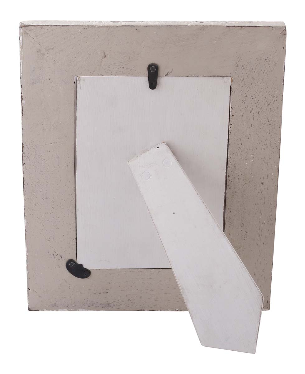Bulk Buy Rectangular 5x7 Wood Photo/Picture Frame - Wholesale Photo Frame with Ribbed Pattern in Distressed Brown & Grey Color - Home Decor Picture Frame from India