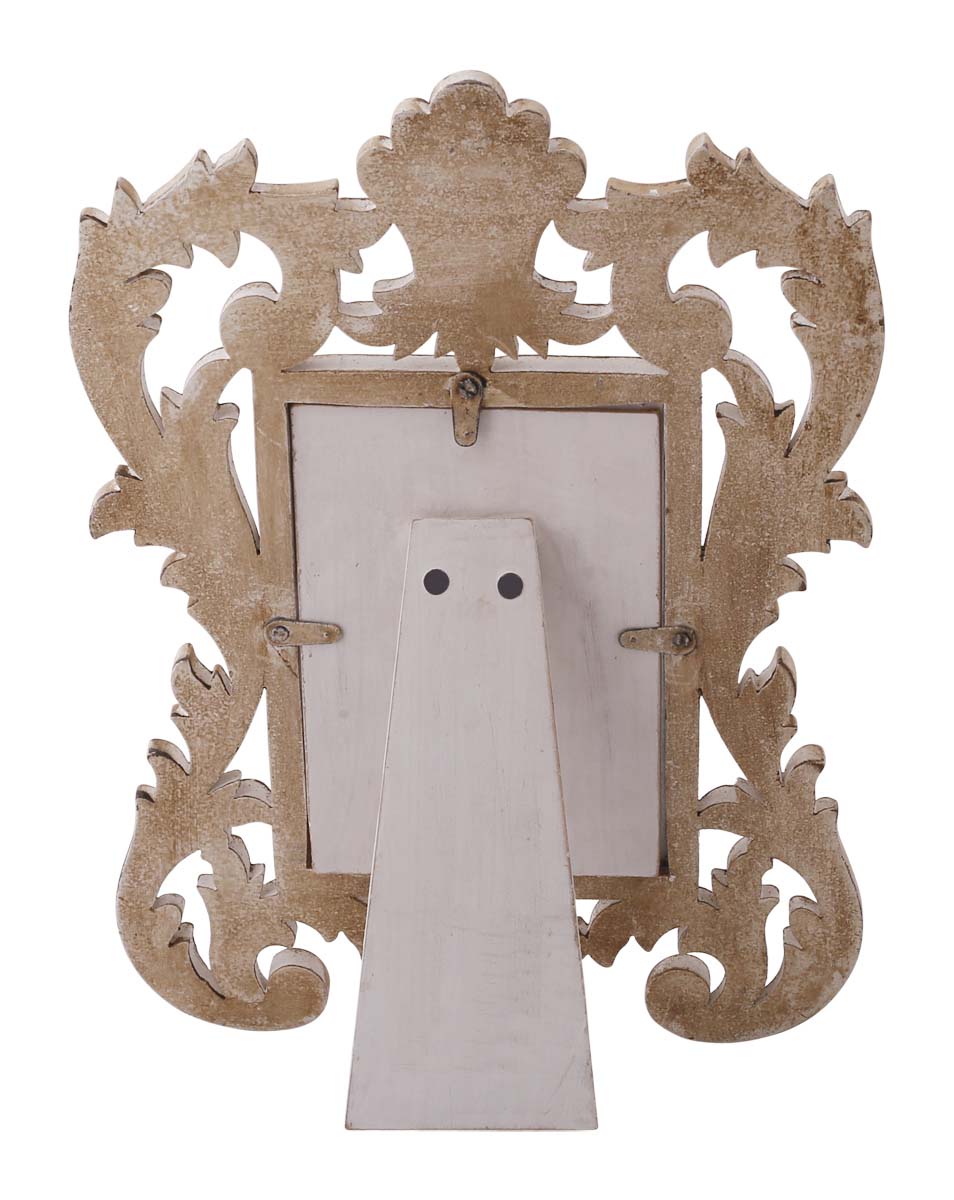 Bulk Buy Rectangular Wood 4x6 Table Photo/Picture Frame/Picture Holder with Floral Carving at the Borders in Brown Color - Home Decor Picture Frames from India