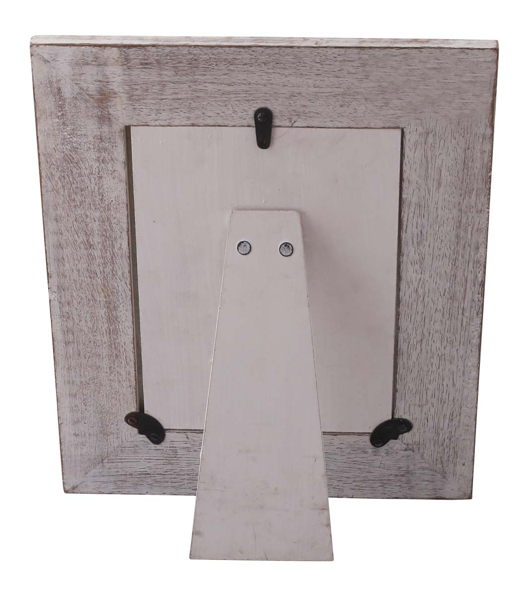 Bulk Buy 4x6” Picture Frame - Wholesale Handmade Photo Frame in Wood Decorated with Ribbed Pattern in Distressed White Color - Home Decor Accessories from India