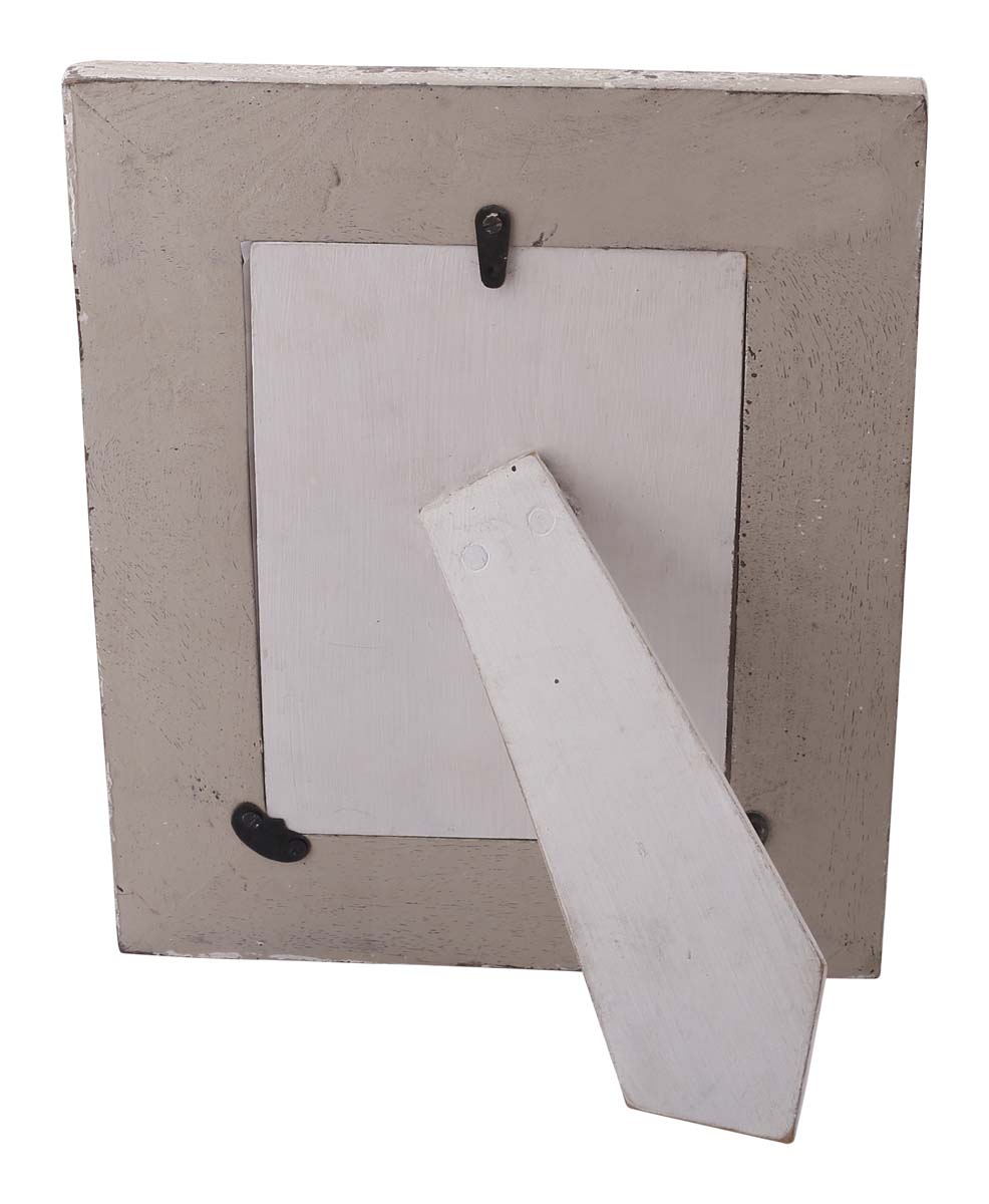 Bulk Buy 4x6” Wood Picture Frame - Wholesale Handmade Photo Frame/Picture Holder with Ribbed Pattern in Distressed Taupe Color - Home Decor Accessories from India