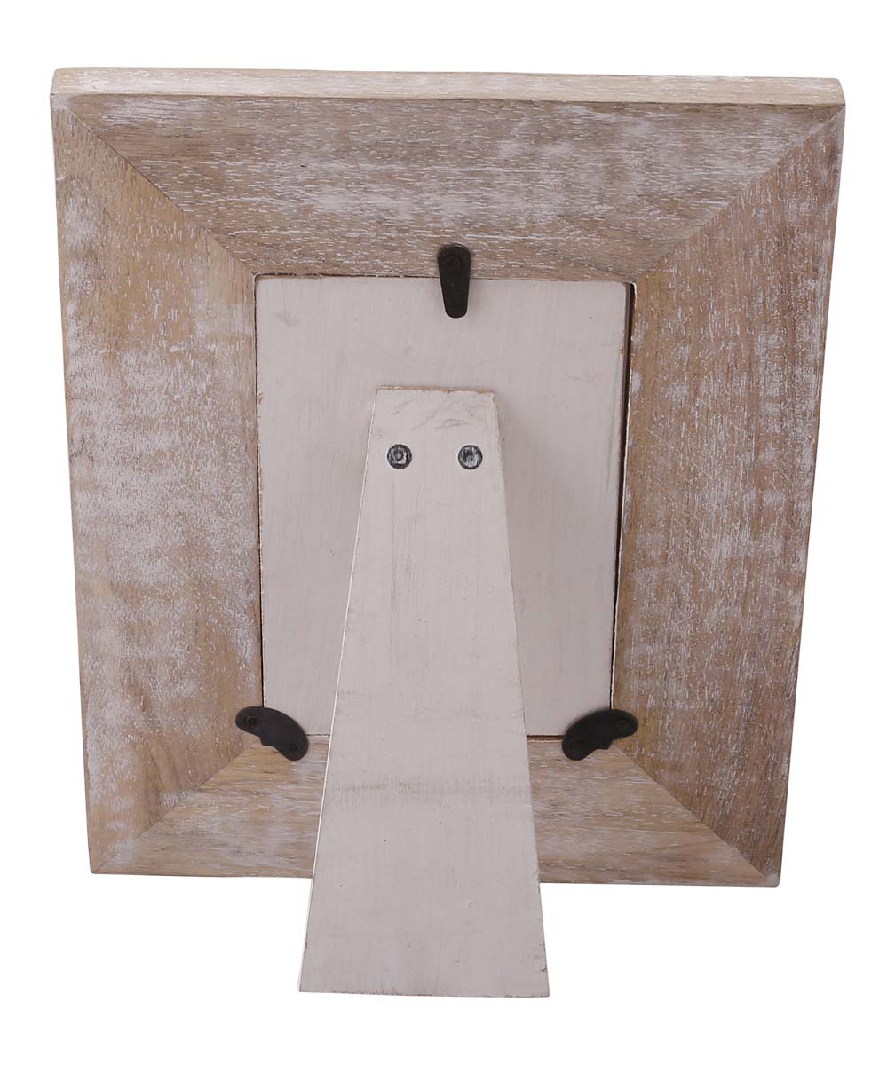 4x6 Inches Shabby Chic Picture Frame in Bulk - Wholesale Handmade Wood Photo Frame/Picture Holder with Abstract Leafy Pattern in Brown & White Color - Home Decor Picture Frames from India