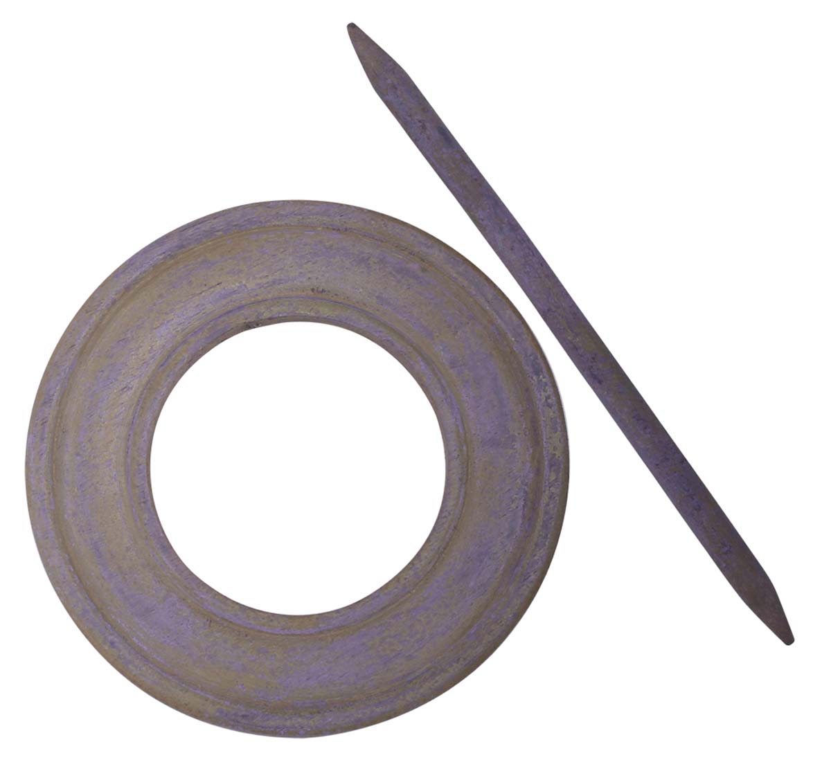 Bulk Wholesale Handmade 9.5” Mango-Wood Round Curtain Tieback with Shades of Purple in Distressed-Look - Antique-Look Curtain Stoppers from India