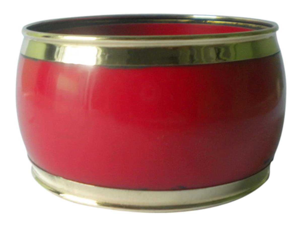 2.6” Red Golden Big Bangle in Brass & Resin – Statement Accessories for Women in Bulk at Wholesale