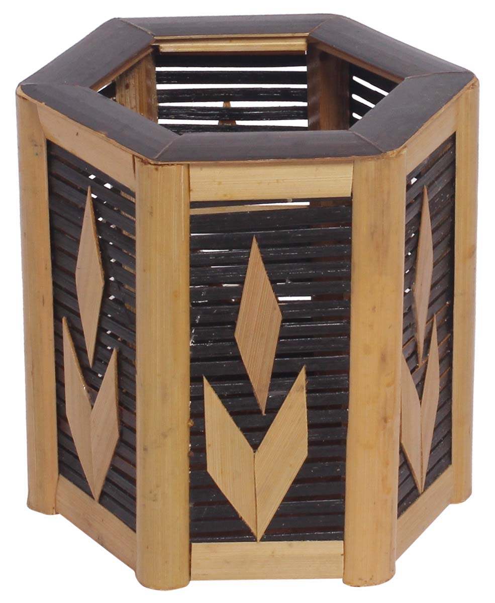Hexagon Shaped Pen Stand / Holder – Handmade in Bamboo – Beige & Black – Desk Accessories / Organizers – Home / Office Décor  Buy in Bulk Wholesale