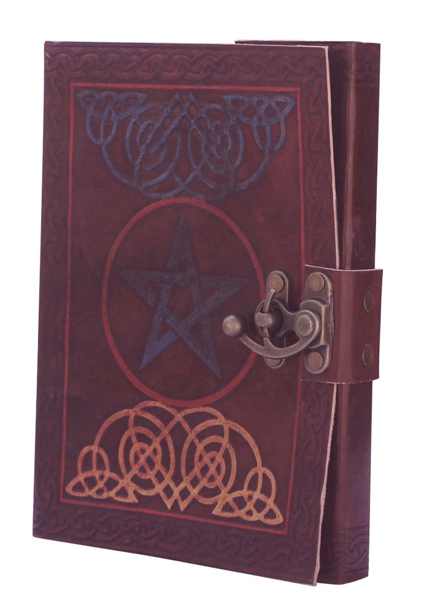 Bulk Wholesale Writing Journal/Notebook in Dark Purple Color 6x8 Inch Handmade with a Star Shaped Pattern on the Leather Cover - Secured by an Iron Latch Closure - Ethnic Scrapbooks/Travel Diaries