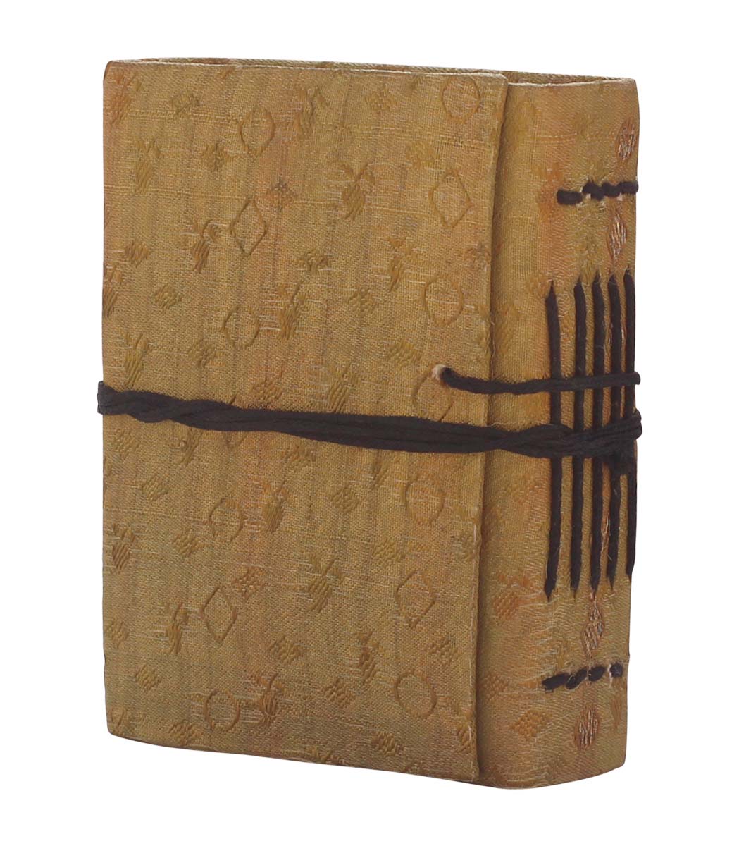 Bulk Wholesale Writing Journal in Hard Sari Cover 3.5x4.8 Inch Light Green Color with Handmade Papers - Upcycled Notebooks/Scrapbooks/Sketchbooks - Unique Stationery Gifts from India