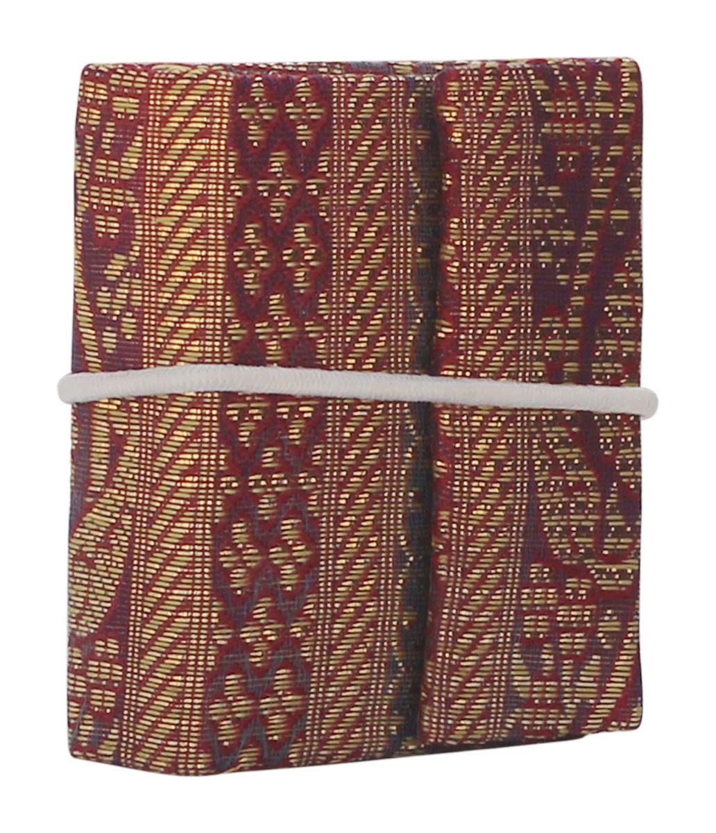 Bulk Wholesale 2.5x2.8 Inch Red & Beige Writing Journal in Hard Sari Cover with Handmade Papers - Upcycled Notebooks/Scrapbooks/Sketchbooks - Unique Stationery Gifts from India