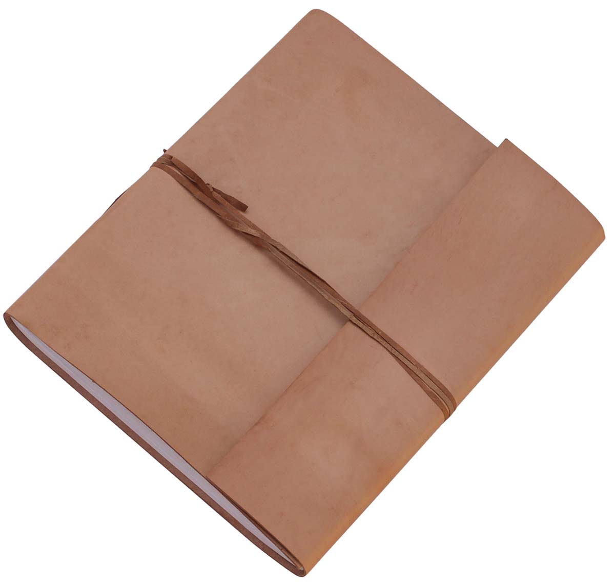 Bulk Wholesale Writing Journal/Travel Diary 13.5x10.7 Inch Handmade in Beige Leather Cover - Secured with a Leather Cord Closure - Old Worlde Look Notebooks/Scrapbooks/Sketchbooks