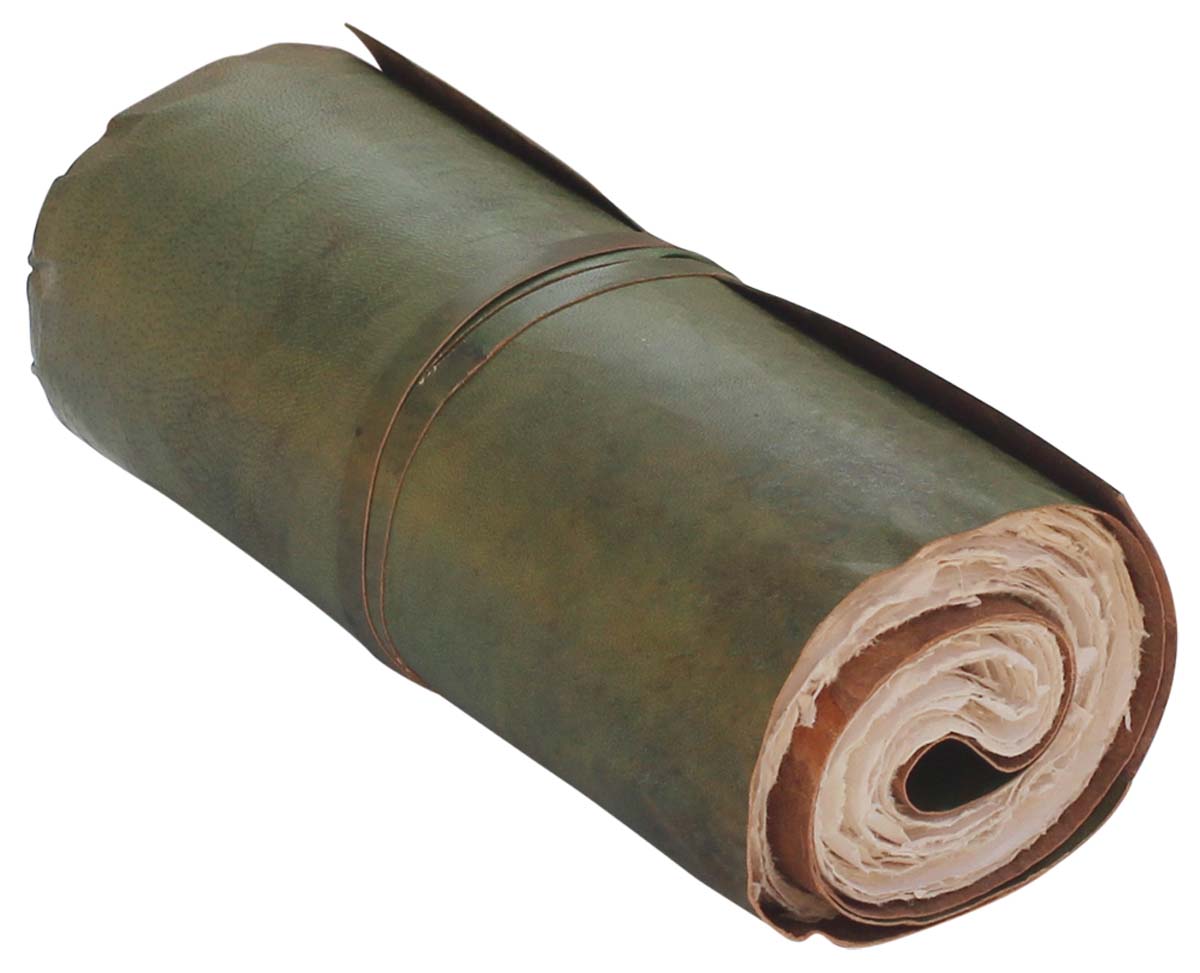 Bulk Wholesale Handmade Roll Up Journal in Green Color Leather Cover - Encasing Handmade Papers - Vintage-Look Roll Up Notebooks/Diaries