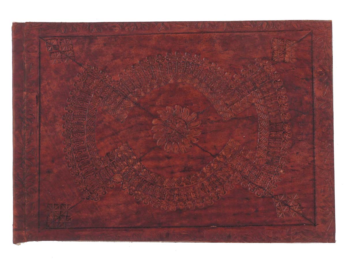 Bulk Wholesale Writing Journal/Sketchbook in Recycled Paper & 7x10 Inch Handmade Leather Cover in Brown Color with Embossed Motifs - Classic Looking Notebooks/Scrapbooks