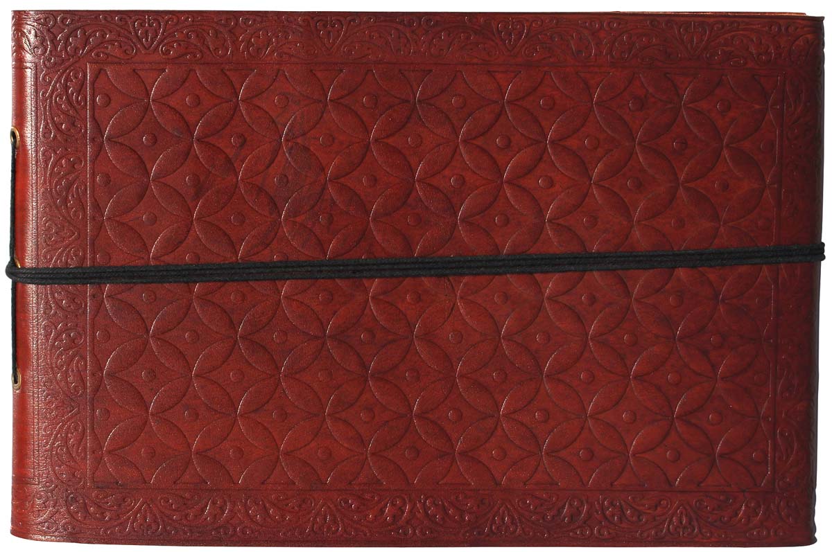  Artful Display - 10.5 Inches Photo Album With Handmade Paper & Brown Embossed Leather Cover   - Buy in Bulk Wholesale