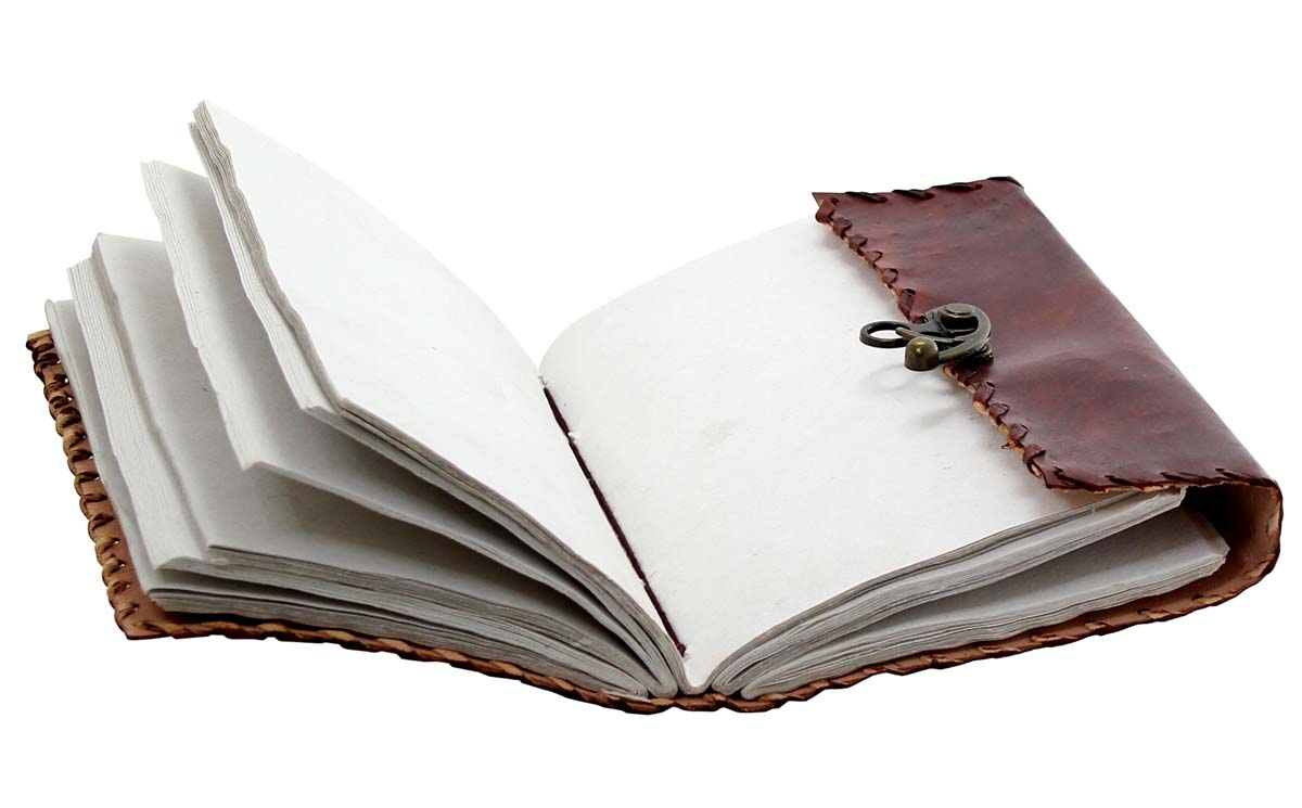 Buy in Bulk Wholesale - Handmade Leather Journal/Notebook/Scrapbook Handmade 9x5" Antique-look With Recycled Paper & Leather Cover