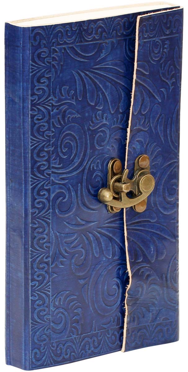 Buy in Bulk Wholesale Writing Journal/Notebook Handmade 9 Inch Large With Recycled Paper & Leather Cover In Striking Blue Color