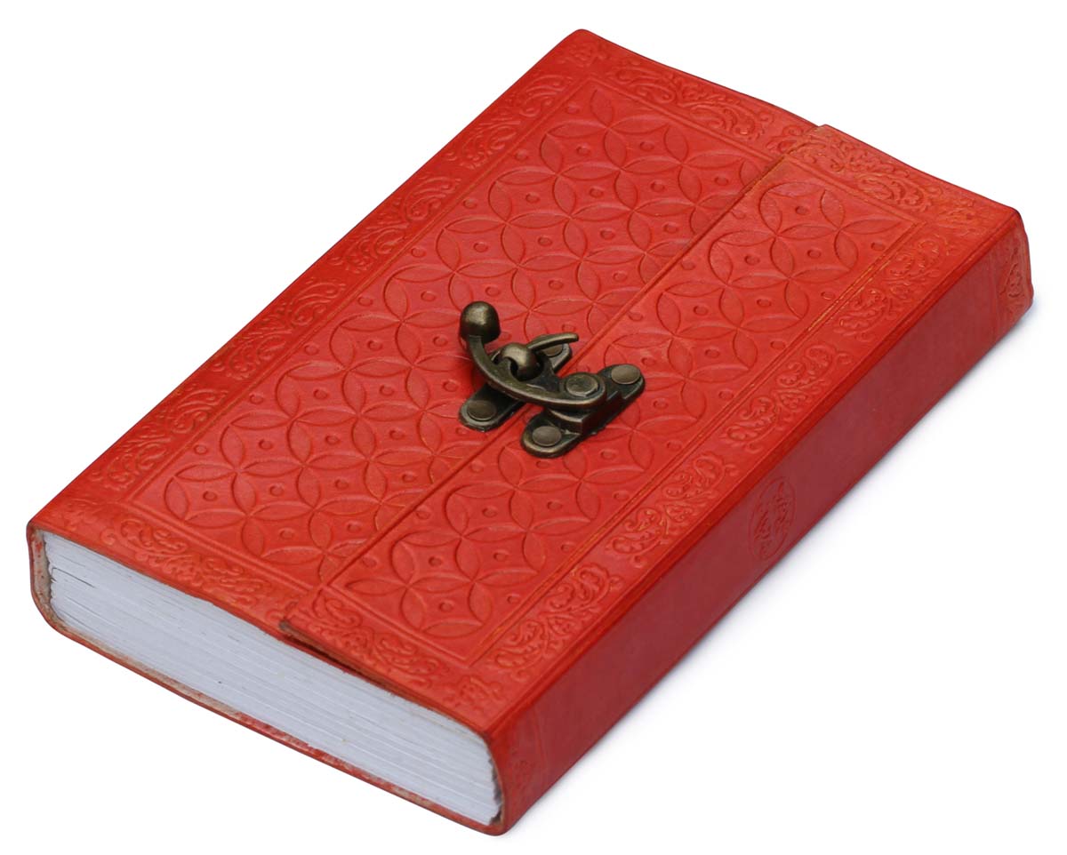 Buy in Bulk Wholesale - Handmade 9" Journal/Notebook With Recycled Paper & Leather Cover In Striking Orange Or Red Color