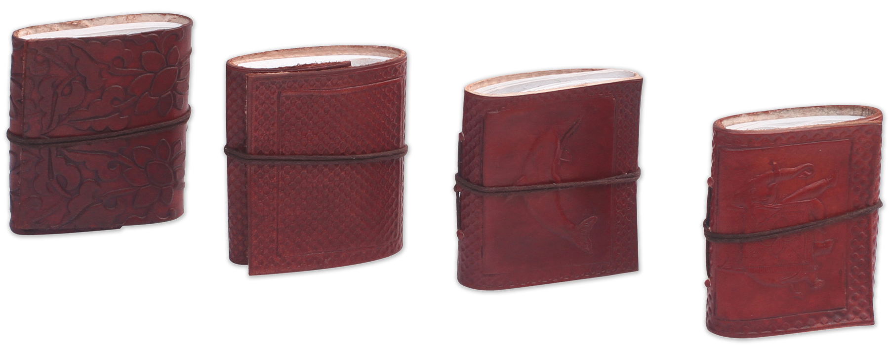 Wholesale Handmade Mini Writing Journals/Cute Pocket Diaries In Set of 4 with Leather Cover in Bulk
