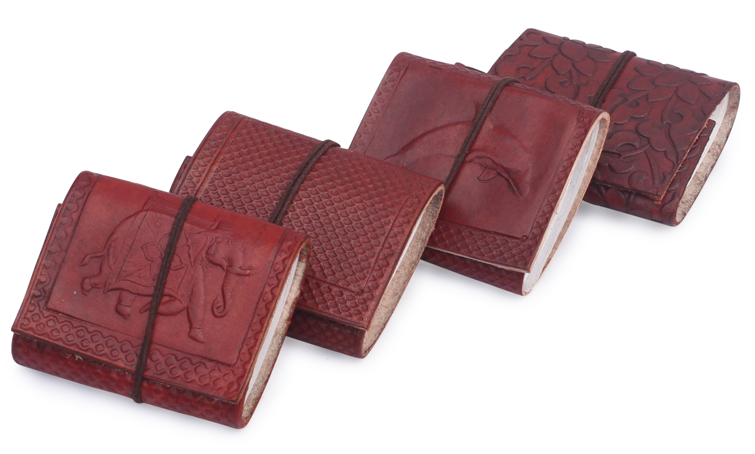 Wholesale Handmade Mini Writing Journals/Cute Pocket Diaries In Set of 4 with Leather Cover in Bulk