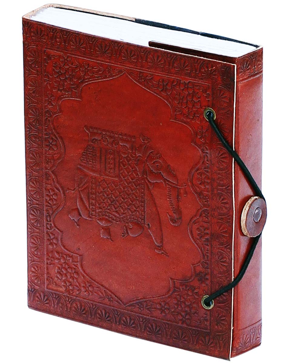 Buy in Bulk Wholesale 5x6 Inch Diary With Handmade Paper & Embossed Leather Cover In Brown