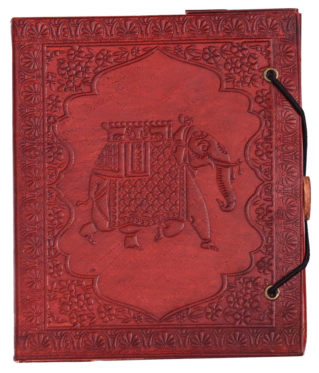 Buy in Bulk Wholesale 5x6 Inch Diary With Handmade Paper & Embossed Leather Cover In Brown