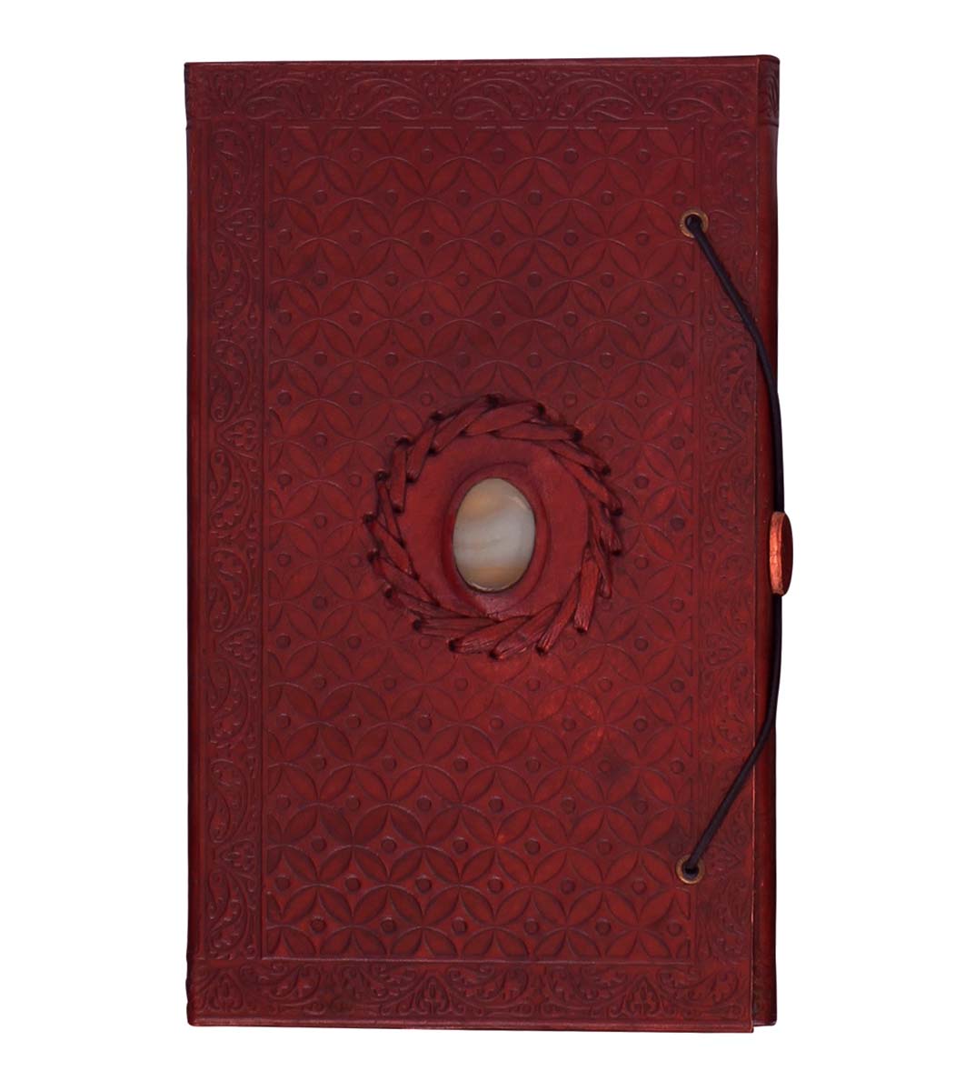 Buy in Bulk Wholesale Handmade Journal/Notebook/Scrapbook with 8.5" Embossed Leather Cover & Faux Stone
