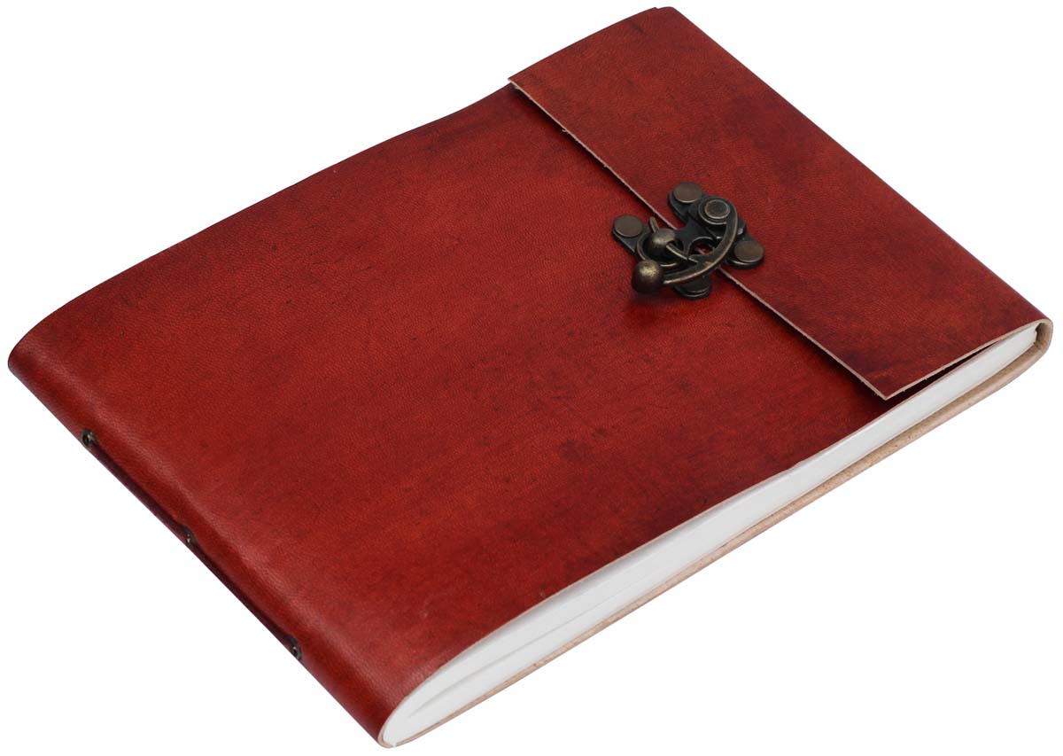 Buy in Bulk Wholesale - Writing Journal/Scrapbook with Recycled Papers & Handmade Genuine Leather Cover & Brass Clasp