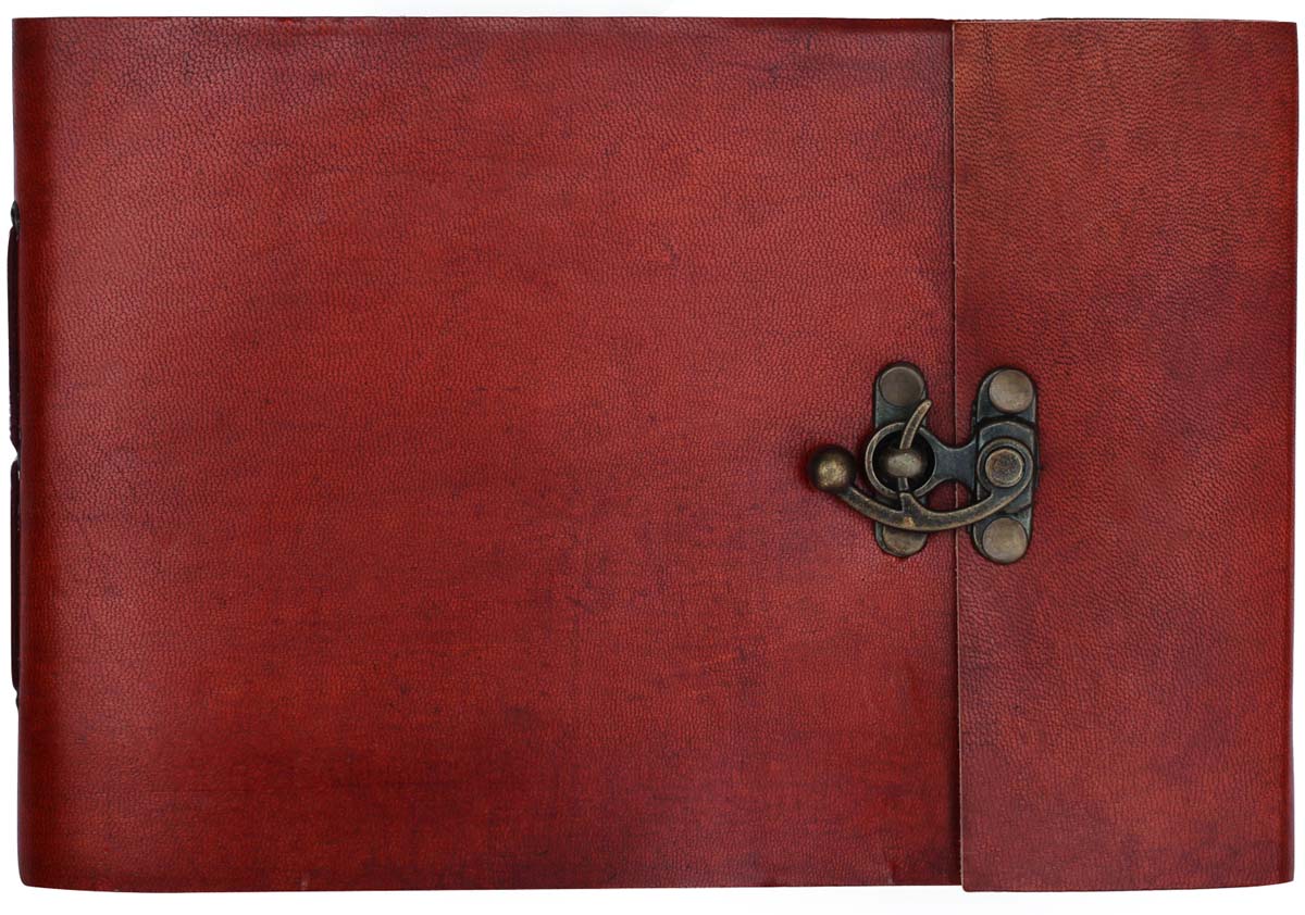 Buy in Bulk Wholesale - Writing Journal/Scrapbook with Recycled Papers & Handmade Genuine Leather Cover & Brass Clasp