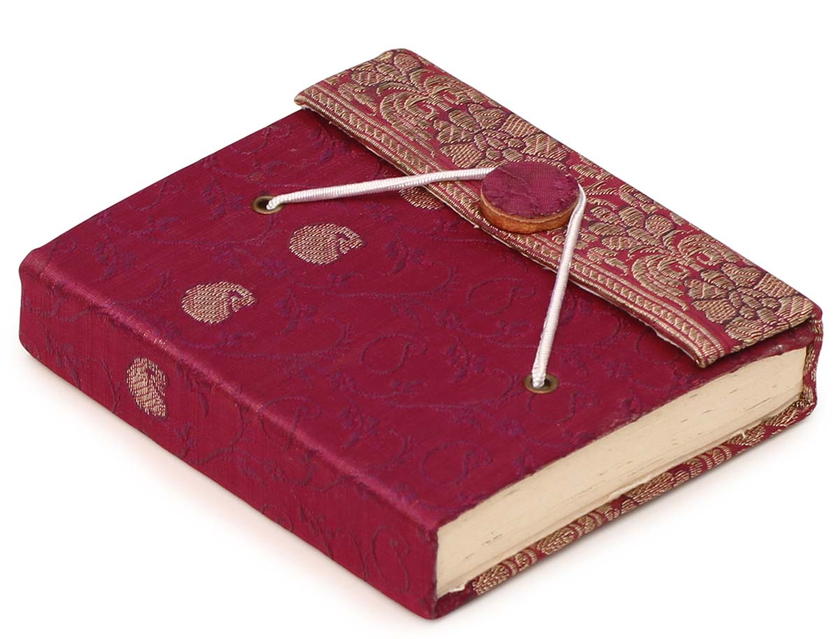Buy in Bulk Wholesale - Handmade 5x4 Inch Writing Journal/Daily Diary In Recycled Papers & Brocade Silk Cover Notebook