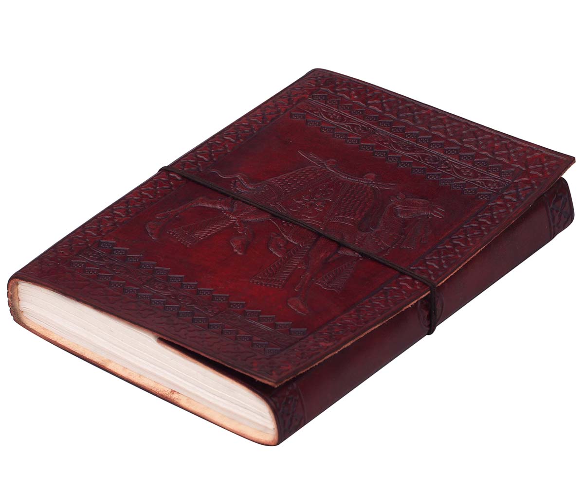 Buy in Bulk Wholesale Blank Travel Diary/Scrapbook/Writing Journal with Camel Design Embossed Leather Cover - Vintage-Look Artists Handmade Notebook