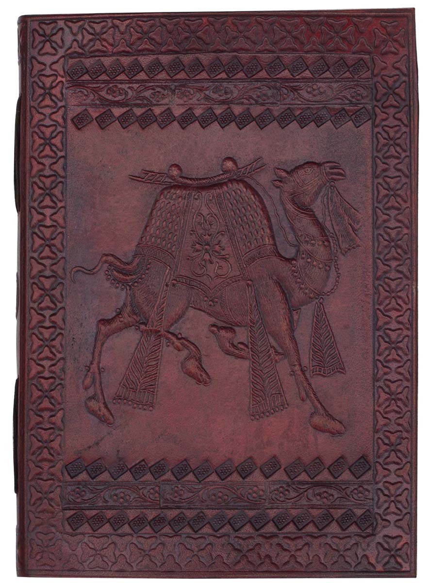 Buy in Bulk Wholesale Blank Travel Diary/Scrapbook/Writing Journal with Camel Design Embossed Leather Cover - Vintage-Look Artists Handmade Notebook